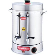 Silverinox Metal Çevirmeli Musluk Çay Makineleri 160 Bardak 15 Lt