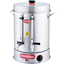 Silverinox Metal Çevirmeli Musluk Çay Makineleri 80 Bardak 9 Lt