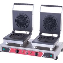 Işıkgaz Silver Endüstriyel Elektrikli 2 Li Çiçek Waffle Makinesi