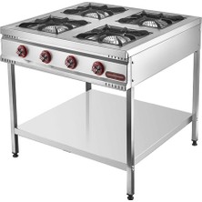 Işıkgaz Tb-4d Taban Raflı 4 Gözlü Midi Ocak, 90X90X85 Cm, Doğalgazlı