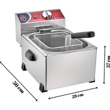 Elektrikli Büfe Türü Sanayi Tipi Kapaklı Fritöz 5 Lt
