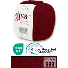 Diva İplik Premium Amigurumi Ipi Punch (Panç) Bebe Soft Cotton 50 gr Örgü Pamuk Ip - Bordo
