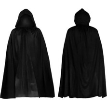 Cadılar Bayramı Kapişonlu Pelerin Siyah