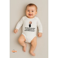 “siz Benim Geceleri Uyuduğumu Mu Zannediyorsunuz?” Yazı Baskılı %100 Pamuk Uzun Kollu Zıbın Body