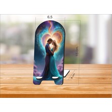 2 Adet Ahşap Sevgililer Günü V2 Telefon Tutucu Masaüstü Telefon