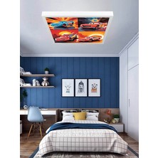 Şimşek Mcqueen Avize, 60X60 Çocuk Odası Avize, 60WATT, Estetik Kare, Yapay Zeka Tasarım Avize,galeri