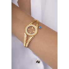 Gümüş Pazarım Çeyrek Altın Takmalık Altın Kaplama Çelik Kadın Kelepçe Bileklik