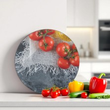 Cozy Co: Temperli Cam Daire Kesme ve Sunum Tablası, Kesme Tahtası, Kesme Tablası, Sunumluk, CKT020