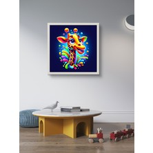 Sevimli Şapşik Zürefa LED Tablo – 60X60 cm | Sıva Üstü Montajlı, Tak-Çalıştır Sistem, Arapuarlı