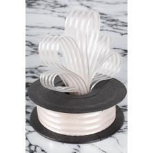 Şifon Krem Kurdele 2.5 cm Şerit 20 mt