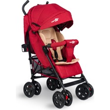Comfymax Tam Yatar Baston Bebek Arabası – Dark Red