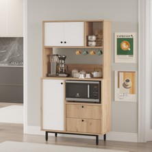 Latte Serisi Kahve Köşesi Çok Amaçlı Dolap Mutfak Dolabı Sepet-Beyaz Lat3-Sw