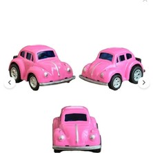 Metal Çek Bırak Pembe Renk Mini Vosvos Araba 5 cm Hediye Koleksiyonluk