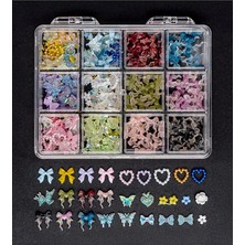 Fontenay Tırnak Süsleme Protez Tırnak Nail Art Süsleme Charm 3D Karışık Desenli