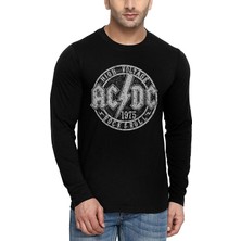Dairede Acdc Siyah Uzun Kollu Erkek Penye Tişört
