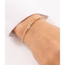 Dikdörtgen Halkalı 14 Ayar Altın Bileklik