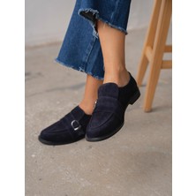 Ovel Lacivert Hakiki Süet Kadın MAKOSEN