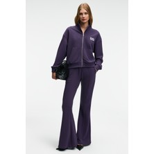 Grimelange CIRELDA Kadın Nervürlü Çift Cepli Mor Eşofman Altı