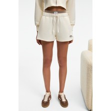 Grimelange MOREVA Kadın Nakışlı Rahat Ekru Şort