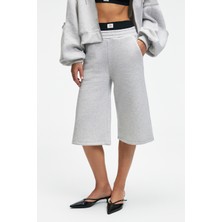 Grimelange ELPIHRA Kadın Oversize Beli Lastikli Çift Cepli Grimelanj Şort & Bermuda