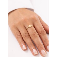 Antik Figürlü Minimal 14 Ayar Altın Yüzük