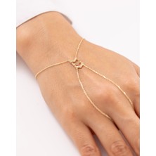 Taşlı Çift Ok Figürlü 14 Ayar Altın Şahmeran