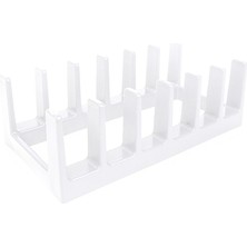 Ar Armese Decobella 6 Bölmeli Tencere Kapağı Düzenleyici Beyaz Plastik Ergonomik Boyut 28,2 cm x 15 cm x 9 cm