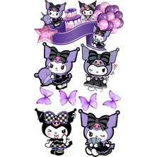 Deniz Parti Yenilebilir Şekerli Kağıt Baskısı Cupcake ve Pasta Resim Baskı Kuromi Temalı 23