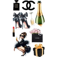 Deniz Parti Yenilebilir Şekerli Kağıt Baskısı Cupcake ve Pasta Resim Baskı Chanel Temalı 14