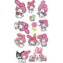 Deniz Parti Yenilebilir Şekerli Kağıt Baskısı Cupcake ve Pasta Resim Baskı My Melodi Temalı 60