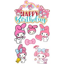 Deniz Parti Yenilebilir Şekerli Kağıt Baskısı Cupcake ve Pasta Resim Baskı My Melodi Temalı 89