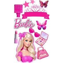 Deniz Parti Yenilebilir Şekerli Kağıt Baskısı Cupcake ve Pasta Resim Baskı Barbie Temalı 36