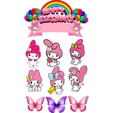 Deniz Parti Yenilebilir Şekerli Kağıt Baskısı Cupcake ve Pasta Resim Baskı My Melodi Temalı 90