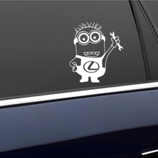 Minyonlar Lexus Için Özel Yeni Uyumlu Aksesuar Oto Kapı Yan Cam Özel Yeni Sticker Beyaz 20 cm