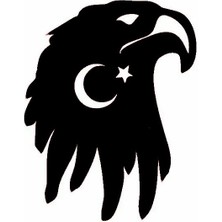 Ayyıldızlı Kartal Oto Arka Cam Sticker 15 x 15 cm