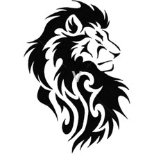 Aslan Başı Tasarım Oto Yakıt Depo Kapağı Özel Yeni Sticker Siyah 15*10 cm