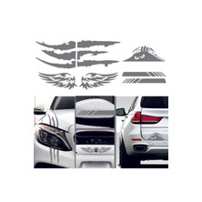 Monster Pençe Dikiz-Kanat-Bagaj Oto Özel Yeni Sticker Gri 4'lü Paket