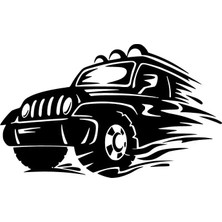 Off Road Jeep Duvar Dekor Sticker 40 x 24 cm