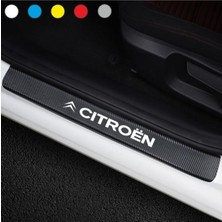 Citroen Için Özel Yeni Uyumlu Aksesuar Oto Kapı Eşiği Özel Yeni Sticker Karbon 4 Adet