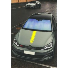Oto Kaput Şerit Özel Yeni Sticker Kılçık Tasarımlı Sarı 15*60 cm