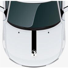 Oto Kaput Şerit Sticker Kurt ve Ay Yıldız Tasarımlı 60 x 12 cm