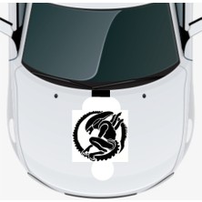 Asabi Yaratık Oto Kaput Sticker 40 x 37 cm