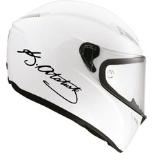 Tek Renk Atatürk Imzalı Kask Sticker Etiket Modeli 20 cm 2 Adet