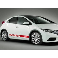 Honda Civic Yan Kapı Yazılı Sticker Etiket Modeli