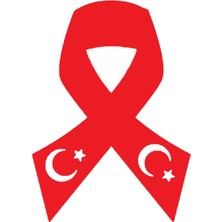 Türk Bayrağı 10 Duvar Dekor Sticker Kırmızı 40 x 24 cm