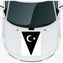 Türk Bayrağı 4 Oto Kaput Sticker 27 x 40 cm