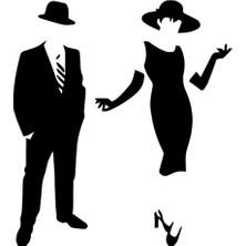 Modern Bay Bayan Wc Duvar Dekor Sticker 40 x 44 cm