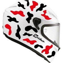 Siyah Kırmızı Kamuflaj Kask Sticker Modeli