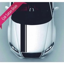 Oto Ön Kaput Tek Ince Çizgili Şerit Özel Yeni Sticker Siyah 118*10-118*3 cm
