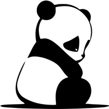 Üzgün Panda Duvar Dekor Sticker 40 x 40 cm
